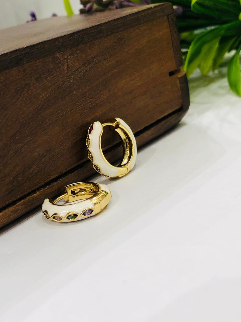 Enamel Hoop Earrings