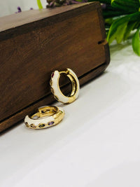 Thumbnail for Enamel Hoop Earrings