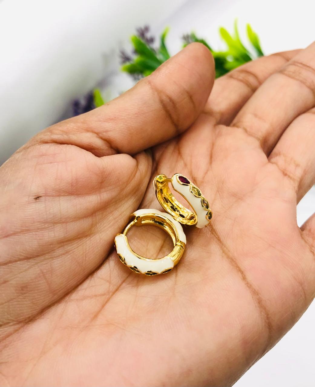 Enamel Hoop Earrings