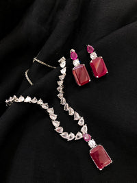 Thumbnail for Square Ruby Necklace Set