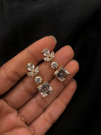 Thumbnail for Square Drop Silver Earrings