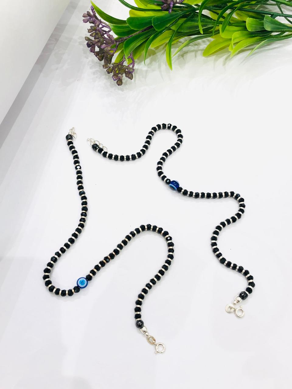 925 Silver Evil Eye Beads Anklet