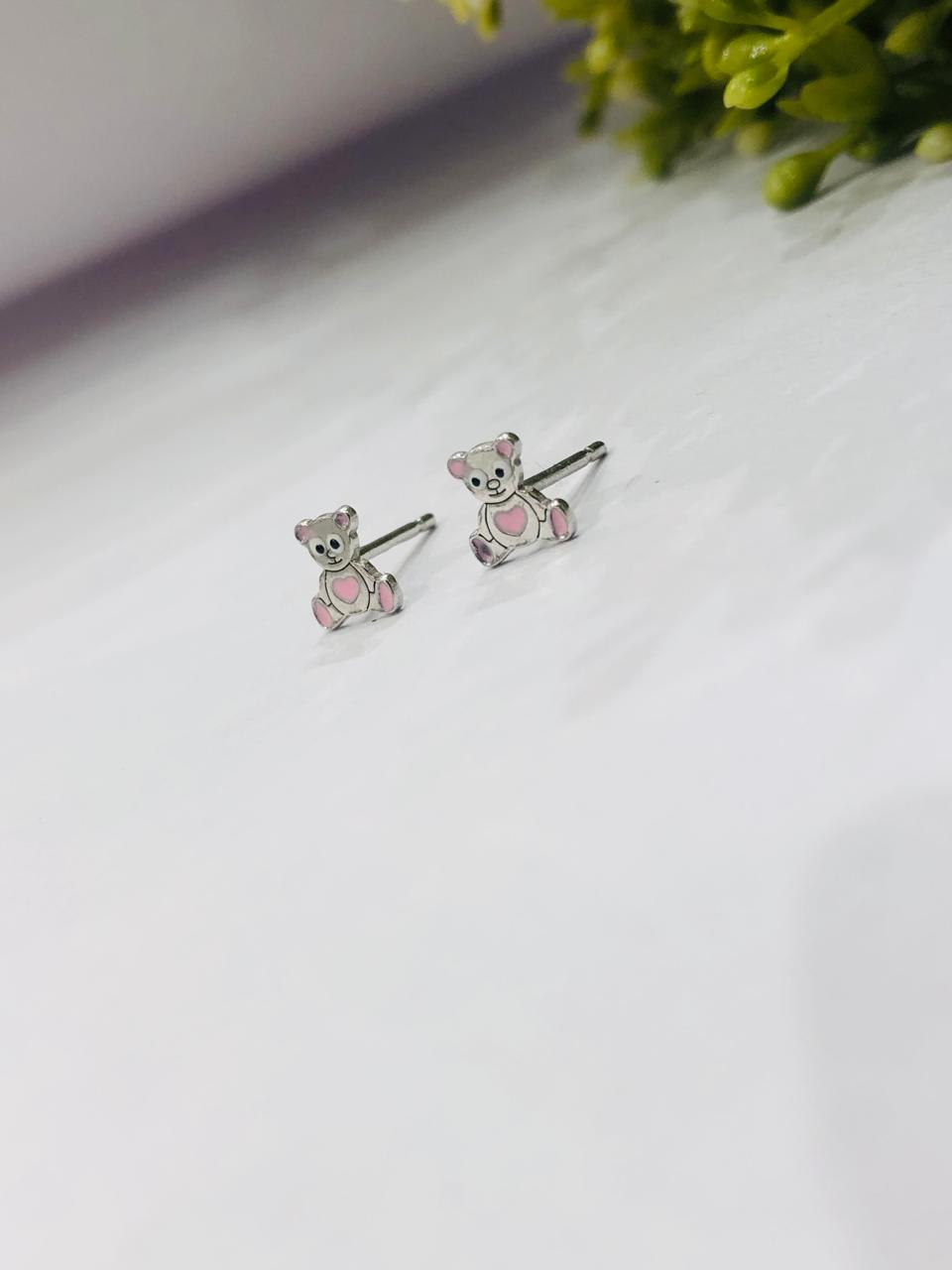 925 Silver Baby Bear Earrings