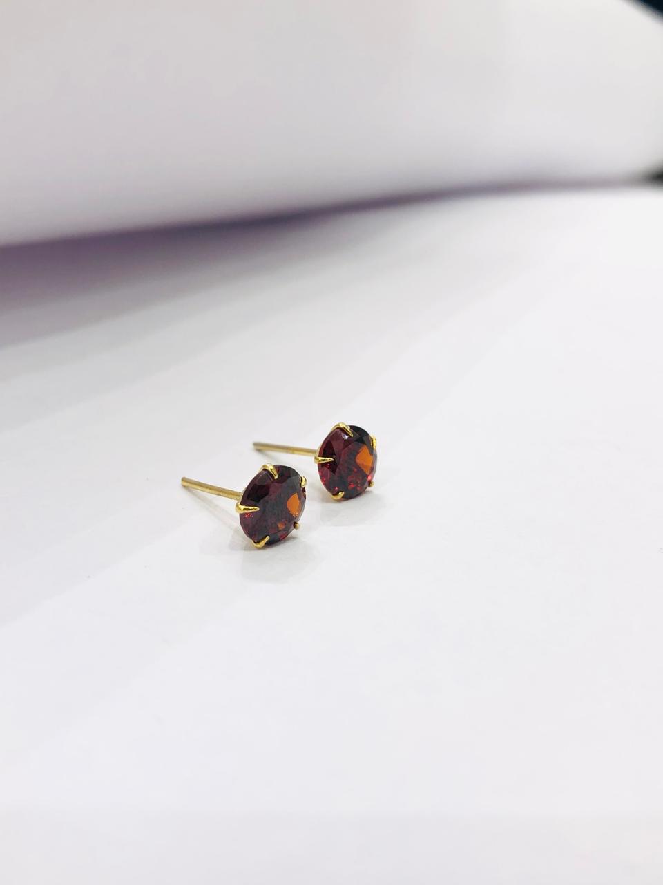 Red Gem Stone Earrings