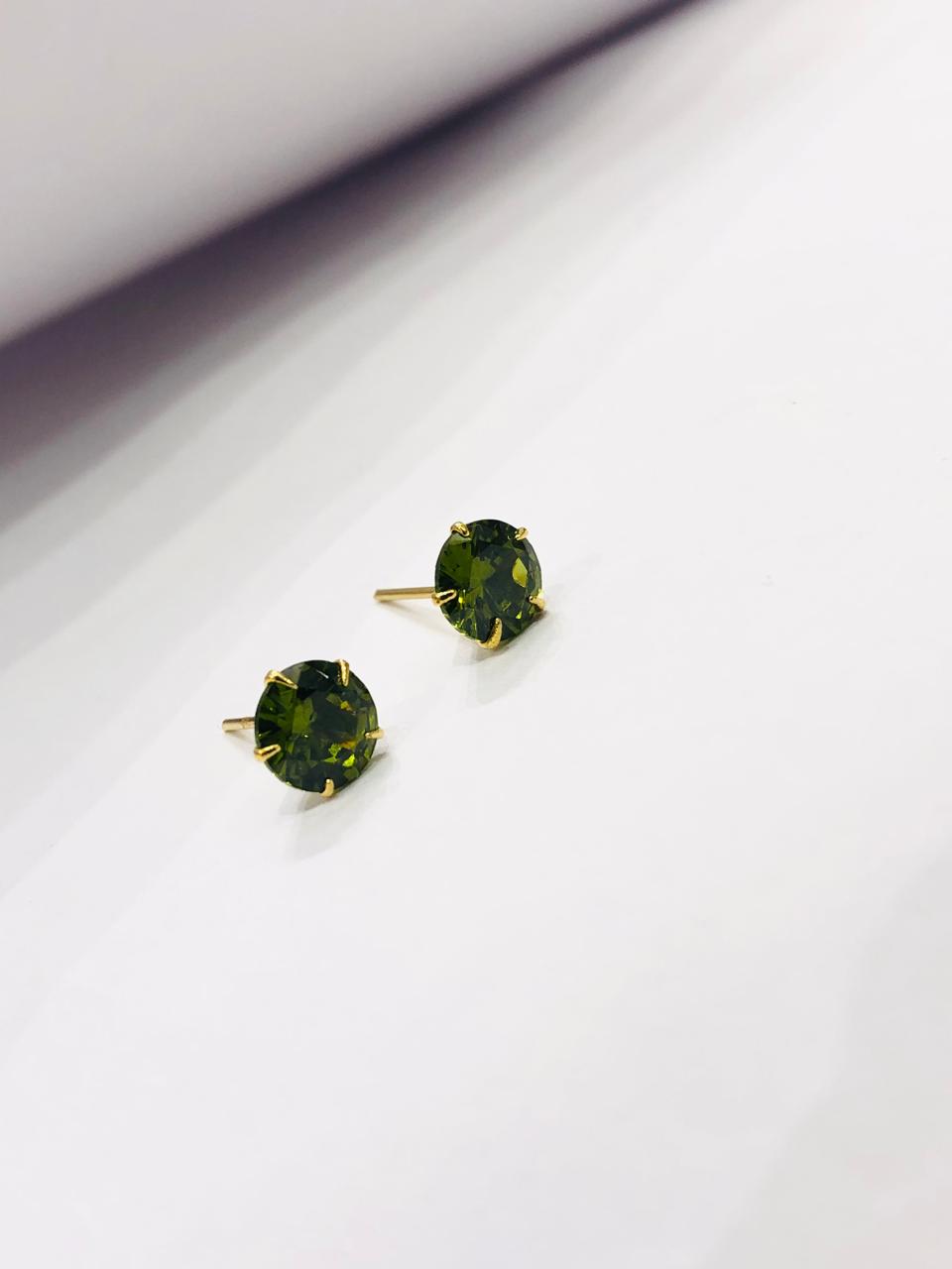 Lime Gem Stone Earrings