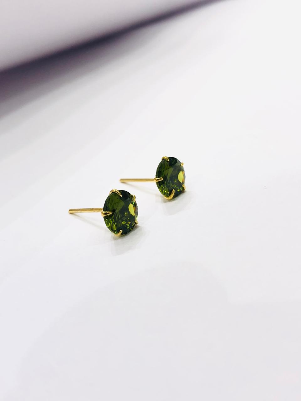 Lime Gem Stone Earrings