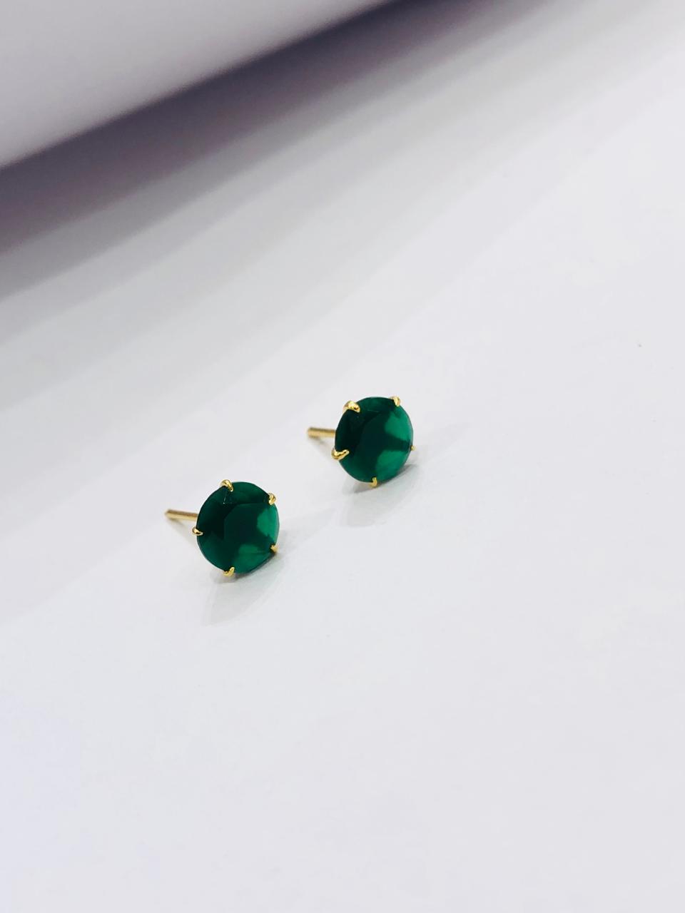 Green Gem Stone Earrings