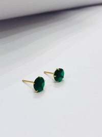 Thumbnail for Green Gem Stone Earrings