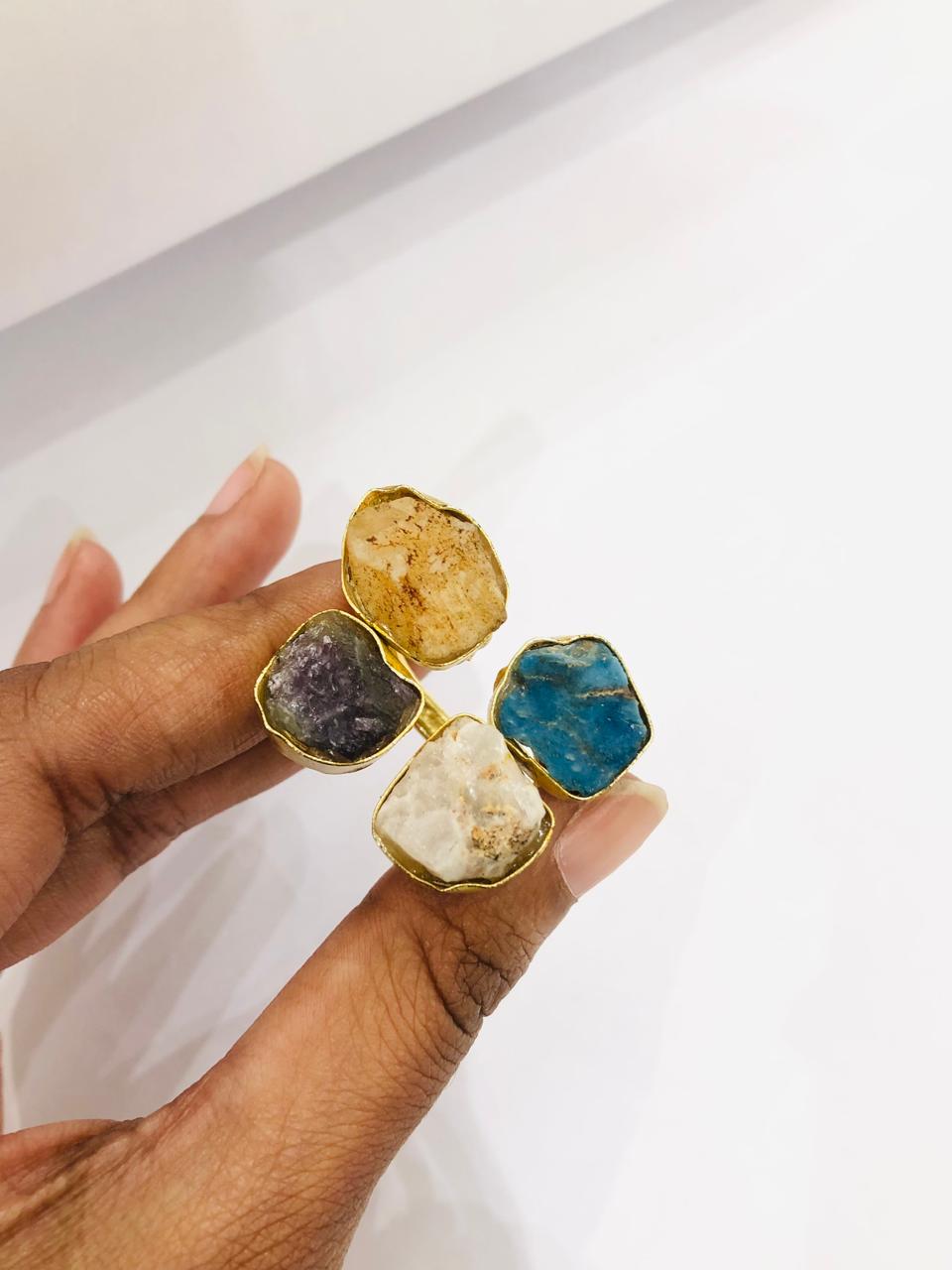 Raw Stone Golden Ring