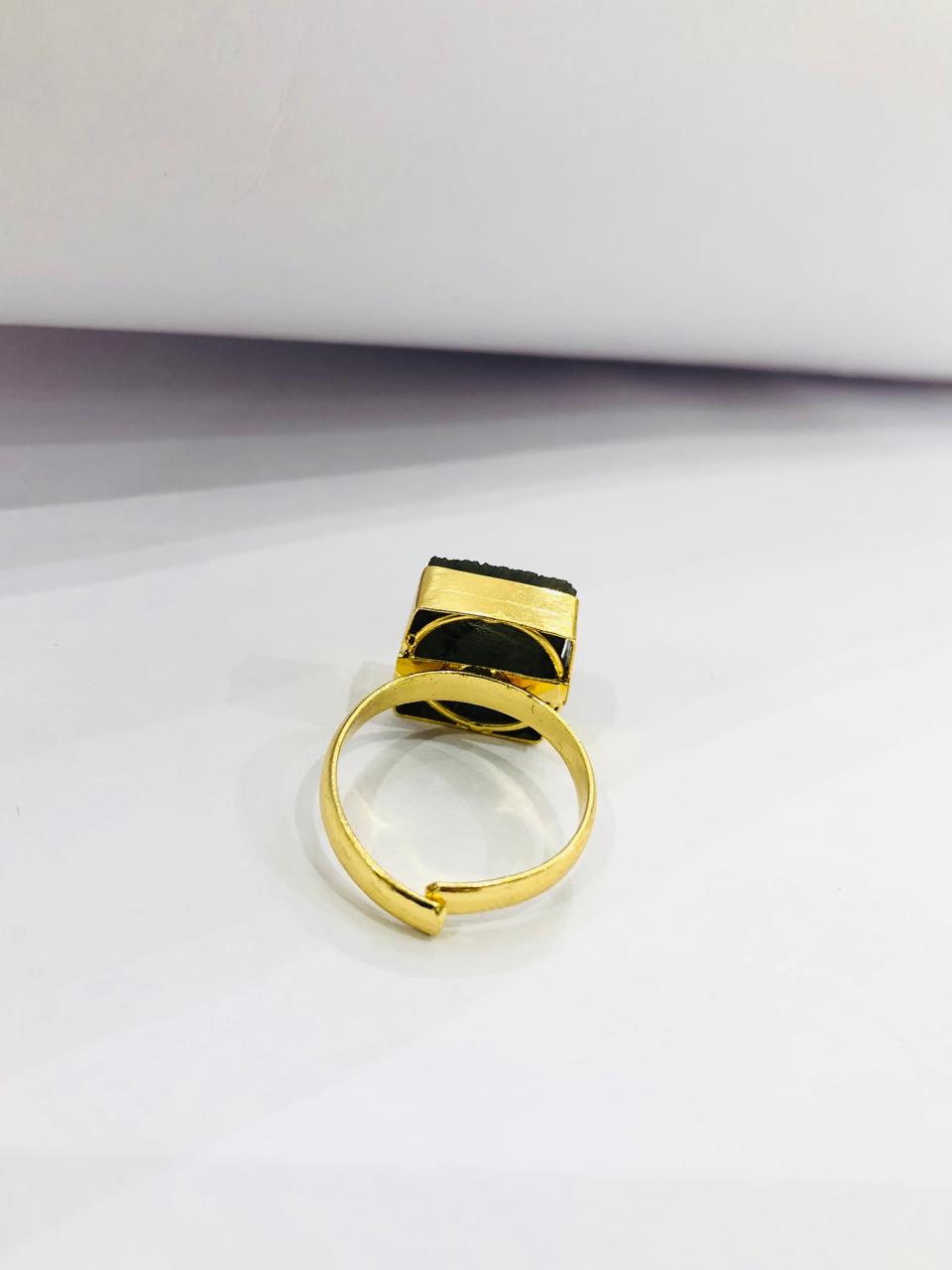 Greenish Raw Stone Ring