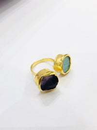 Thumbnail for Green Purple Raw Stone Ring