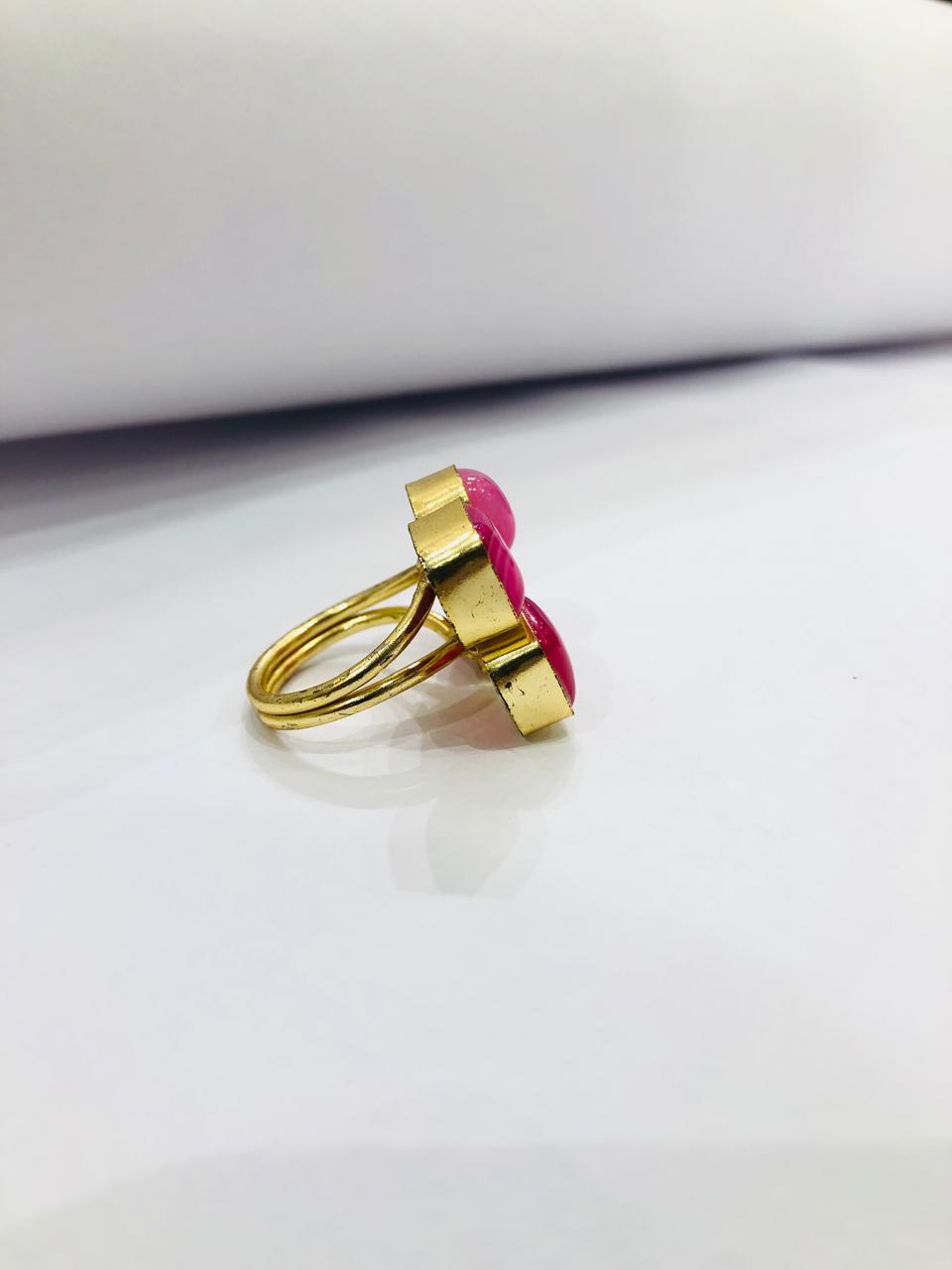 Pink Golden Stone Ring