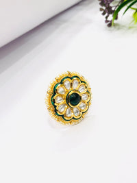 Thumbnail for Polki Pearl Green Ring