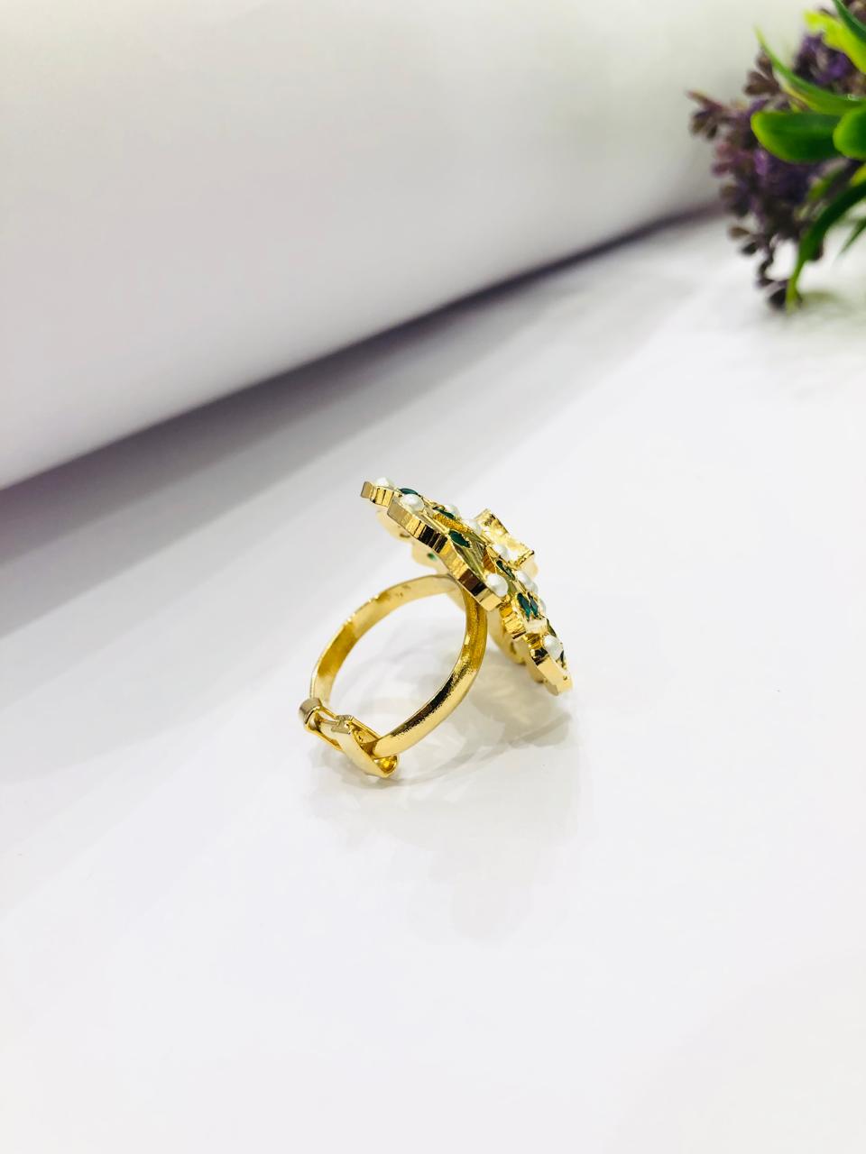 Emerald Jadau Ring