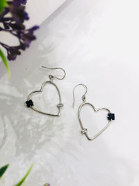 Thumbnail for Heart Hoop Stone Earrings