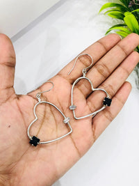 Thumbnail for Heart Hoop Stone Earrings