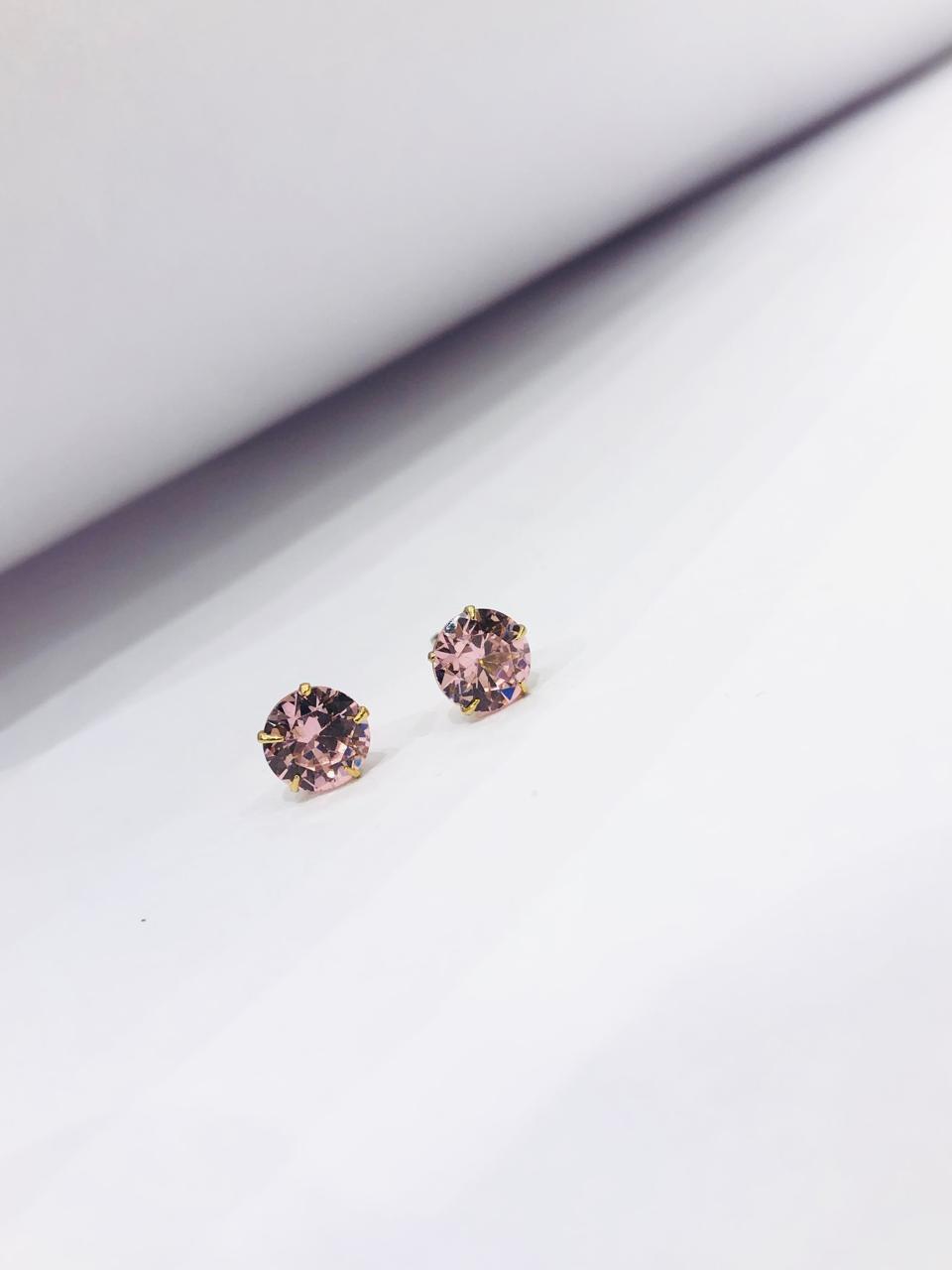 Pink Gem Stone Earrings