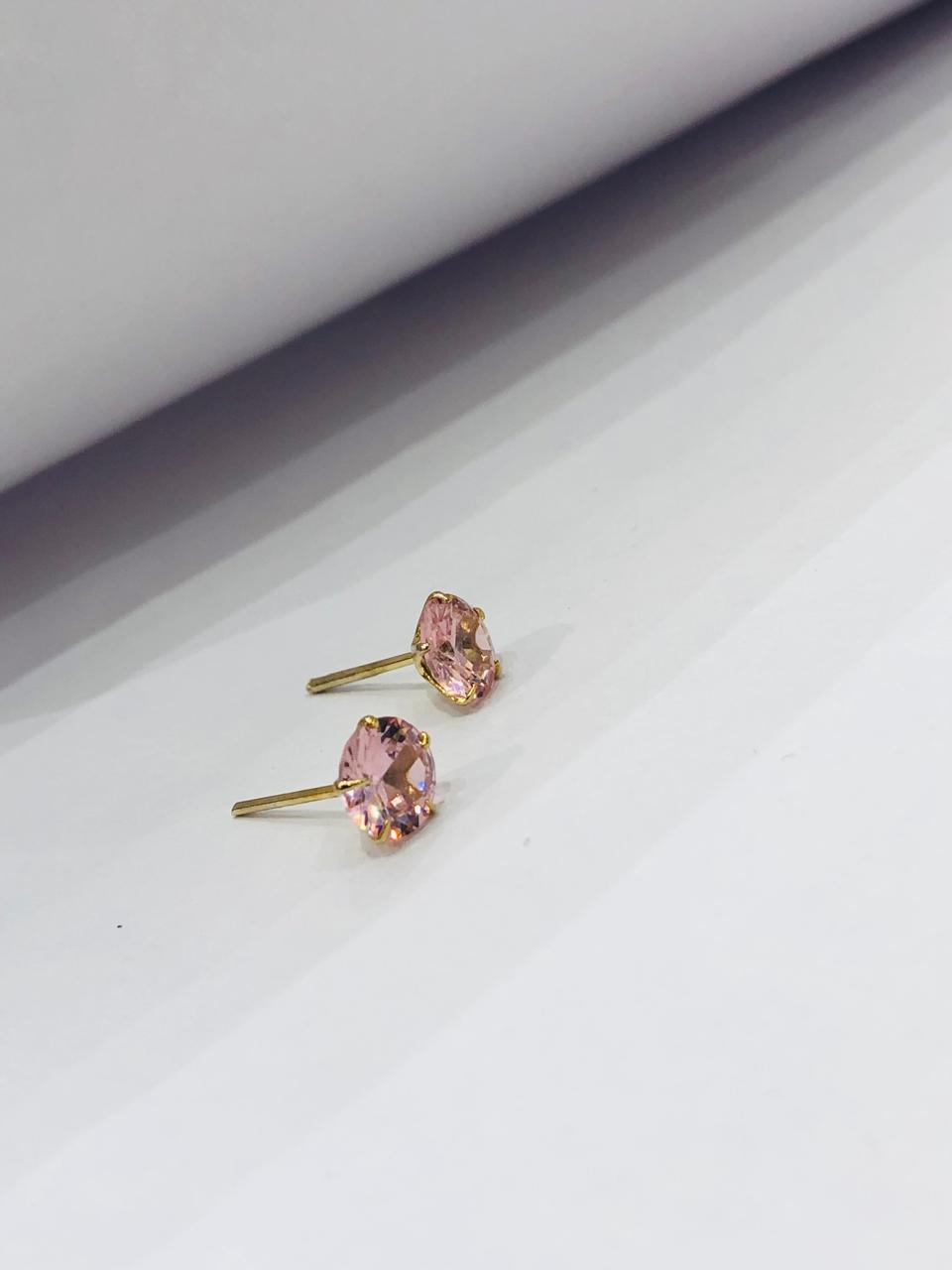 Pink Gem Stone Earrings