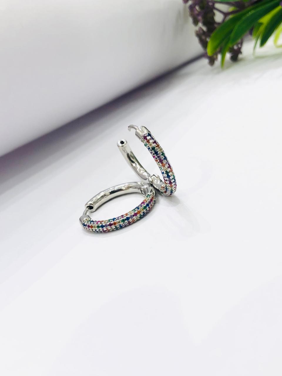 Multi Gleam Hoop Earrings