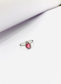 Thumbnail for 925 Silver Red Drop Ring