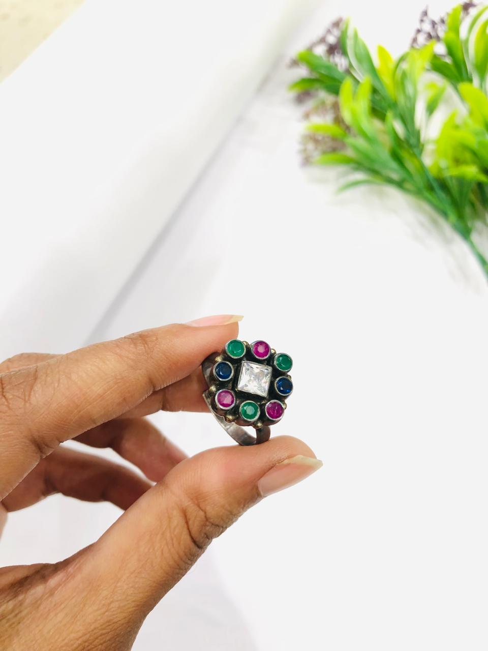 925 Multi Stone Silver Ring