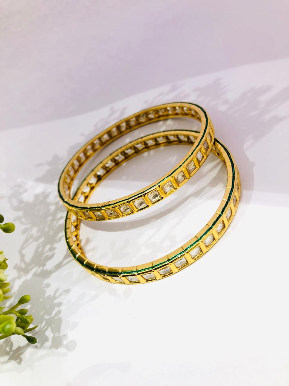 Kundan Square Bangle