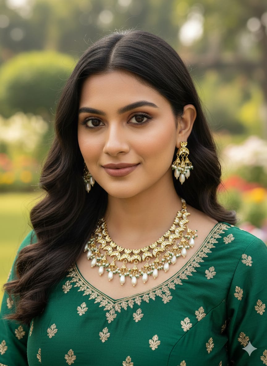 Kundan Pearl Necklace Set