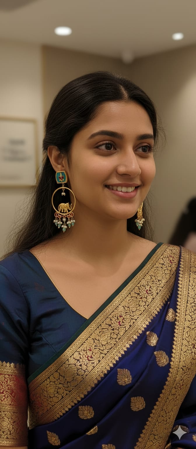 Mint Elephant Motif Earrings