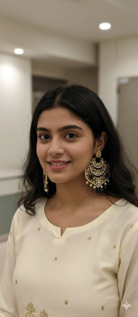 Thumbnail for Kundan Antique Gold Dangler Earrings