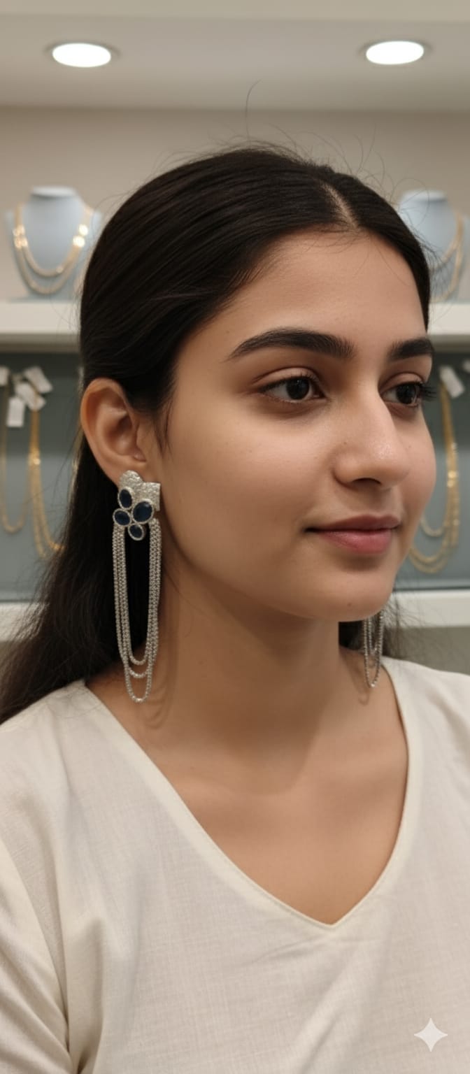 Blue Sapphire Danglers