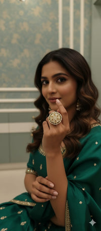 Thumbnail for Kundan Flower Ring