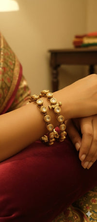 Thumbnail for Dull Gold Polki Bangle