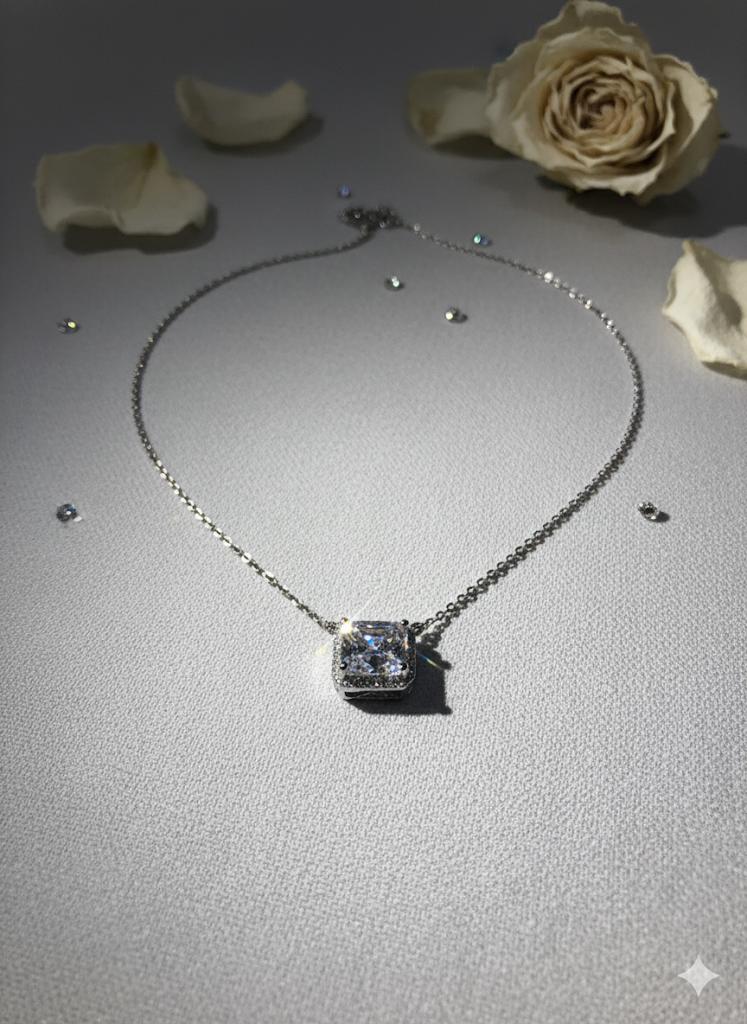 925 Silver Baguette Stone Chain