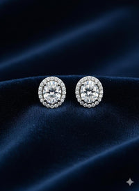 Thumbnail for 925 Silver Oval Shimmer Earrings