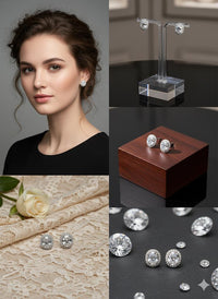Thumbnail for 925 Silver Oval Shimmer Earrings