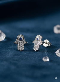 Thumbnail for 925 Silver Hamsa Earrings