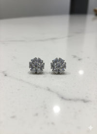 Thumbnail for 925 Silver Floral Cluster Earrings