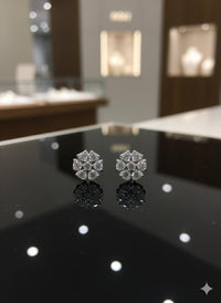 Thumbnail for 925 Silver Floral Cluster Earrings