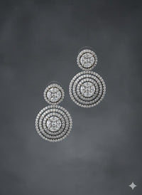 Thumbnail for Round Drop Doublet Silver Earrings