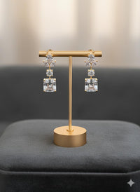 Thumbnail for Square Drop Silver Earrings
