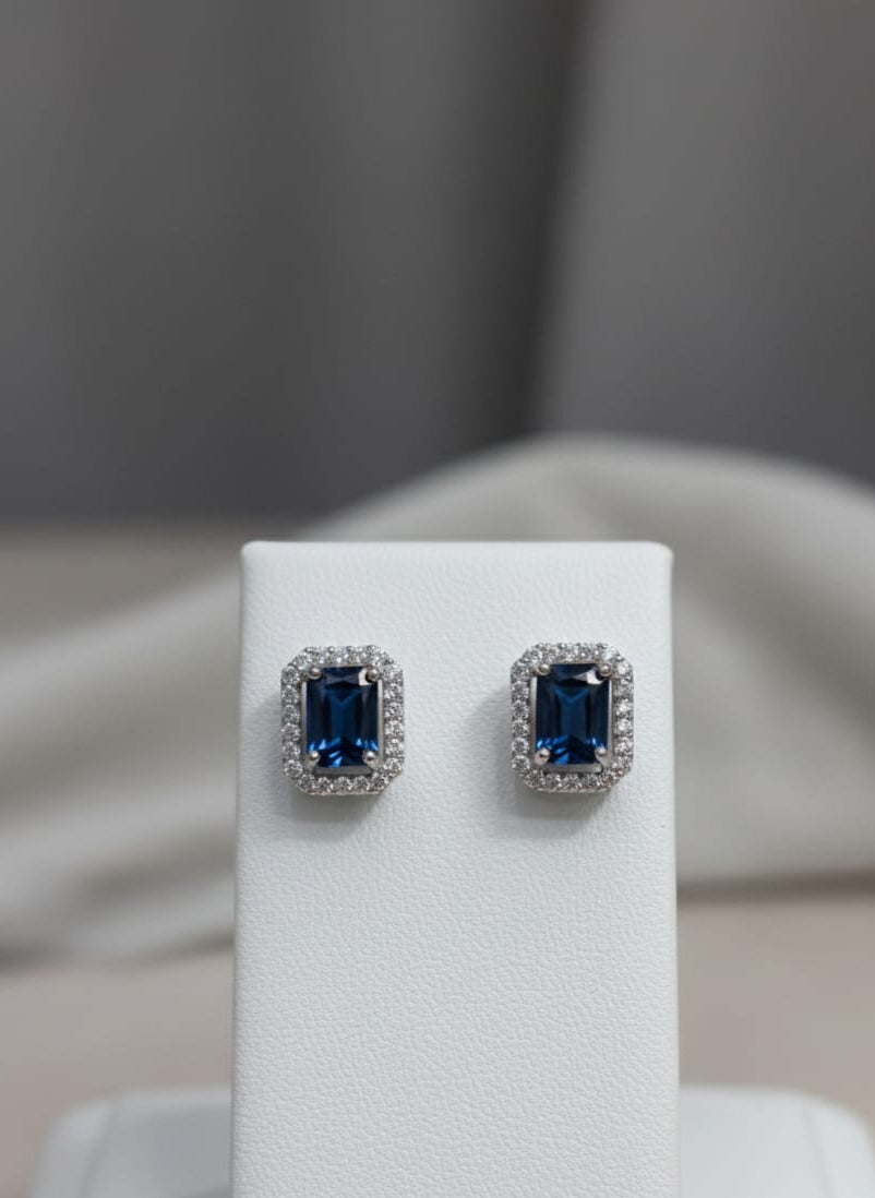 925 Silver Blue Gleam Earrings