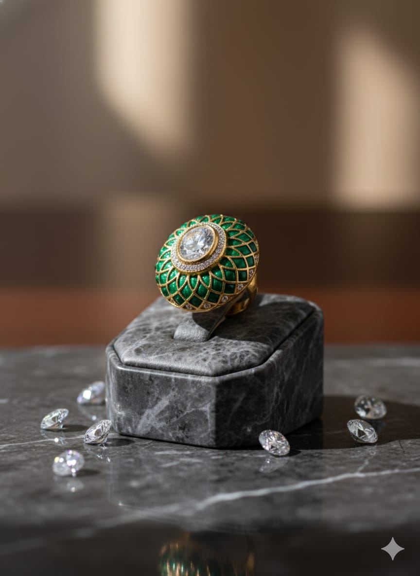 Polki Emerald Ring