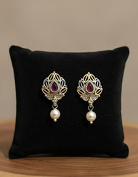 Thumbnail for 925 Silver Ruby Dual Tone Earrings