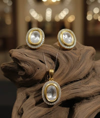 Thumbnail for Polki Pendant Set