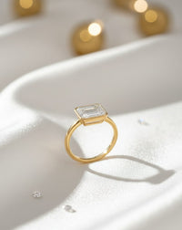 Thumbnail for 925 Silver Golden Baguette Ring