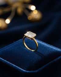 Thumbnail for 925 Silver Golden Baguette Ring