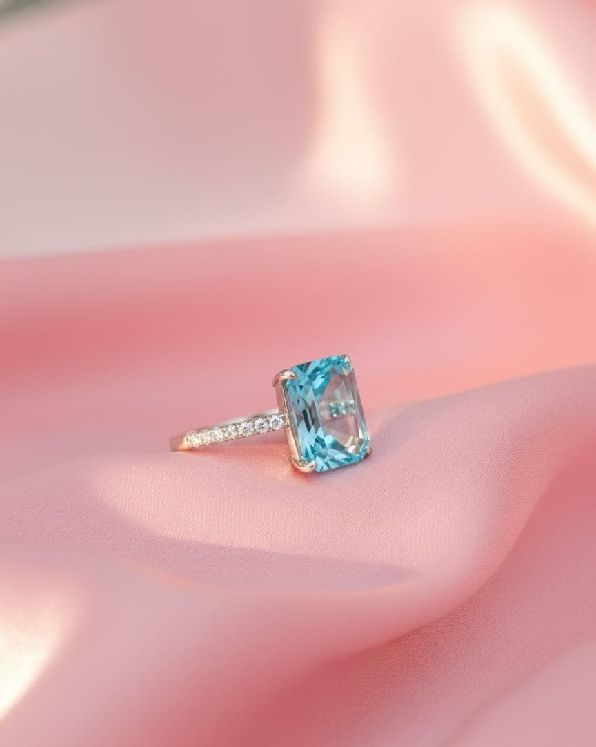 925 Silver Blue Ring