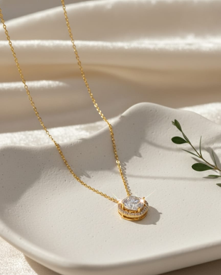 925 Silver Square Golden Chain