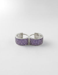 Thumbnail for Purple Stones Hoop Earrings