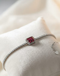 Thumbnail for 925 Silver Red Stone Tennis Bracelet